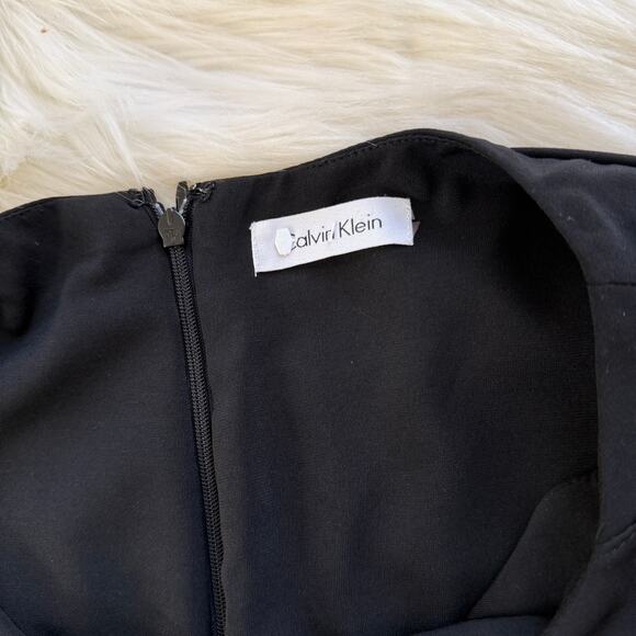 Calvin Klein Black Tiered Sheath Dress Minimalist Glam Cocktail Classic Chic - Picture 10 of 13